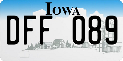 IA license plate DFF089