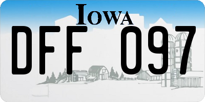 IA license plate DFF097