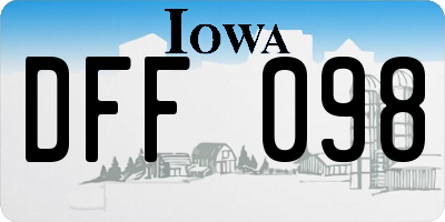 IA license plate DFF098