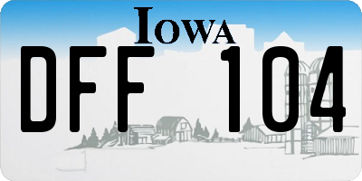 IA license plate DFF104