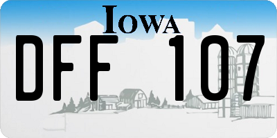 IA license plate DFF107