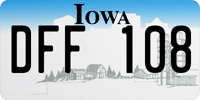 IA license plate DFF108