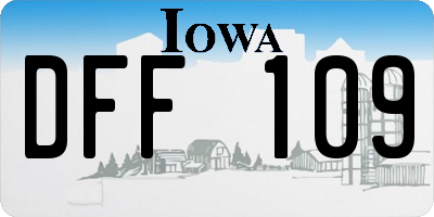 IA license plate DFF109