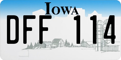 IA license plate DFF114