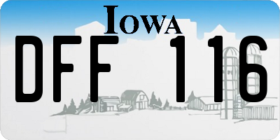 IA license plate DFF116