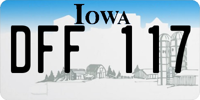 IA license plate DFF117