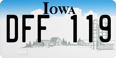 IA license plate DFF119
