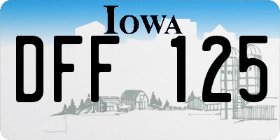 IA license plate DFF125