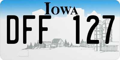 IA license plate DFF127