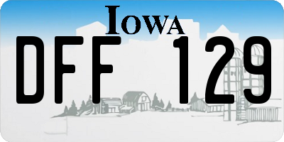 IA license plate DFF129