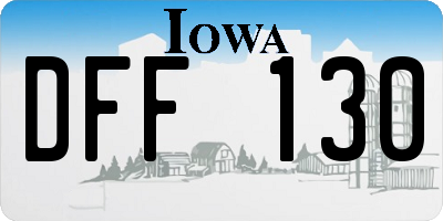 IA license plate DFF130
