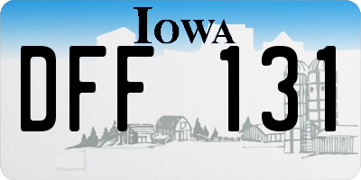 IA license plate DFF131