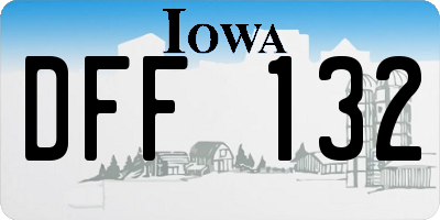 IA license plate DFF132