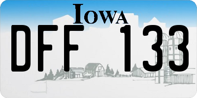 IA license plate DFF133