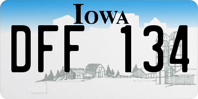 IA license plate DFF134