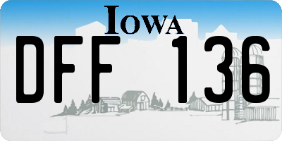 IA license plate DFF136