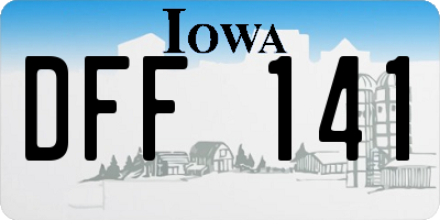 IA license plate DFF141