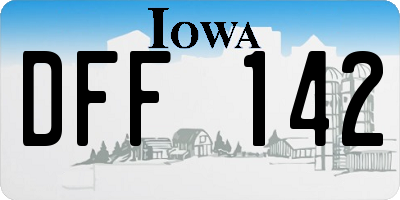 IA license plate DFF142
