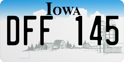 IA license plate DFF145