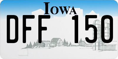 IA license plate DFF150