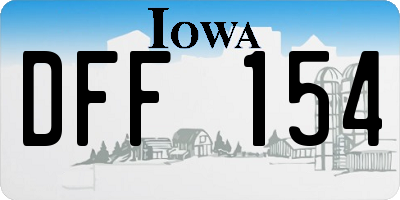 IA license plate DFF154