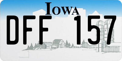 IA license plate DFF157