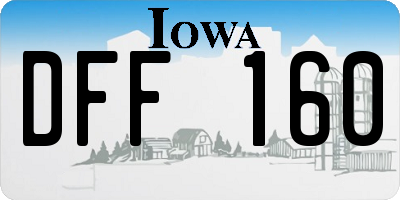 IA license plate DFF160