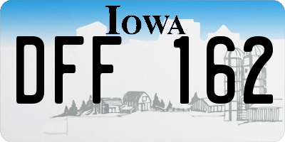 IA license plate DFF162