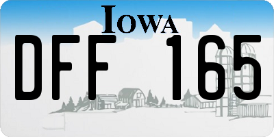 IA license plate DFF165