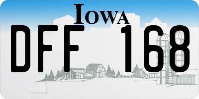 IA license plate DFF168