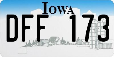 IA license plate DFF173