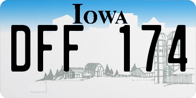 IA license plate DFF174