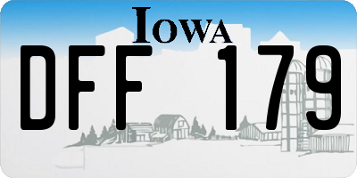 IA license plate DFF179