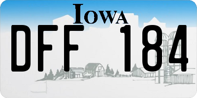 IA license plate DFF184