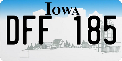 IA license plate DFF185
