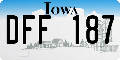 IA license plate DFF187