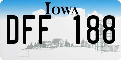 IA license plate DFF188