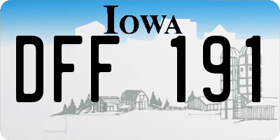 IA license plate DFF191