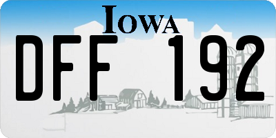 IA license plate DFF192