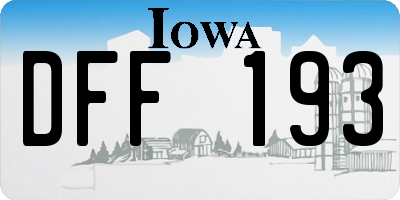 IA license plate DFF193