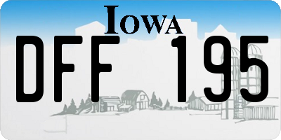 IA license plate DFF195