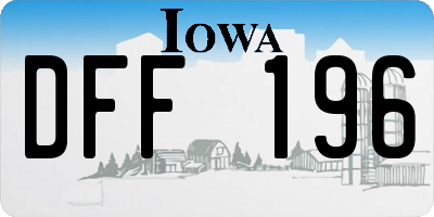 IA license plate DFF196