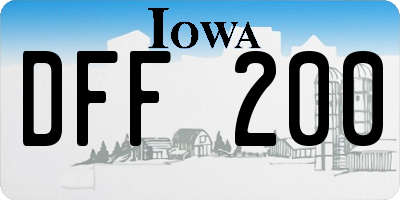 IA license plate DFF200