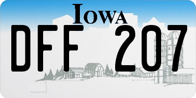 IA license plate DFF207
