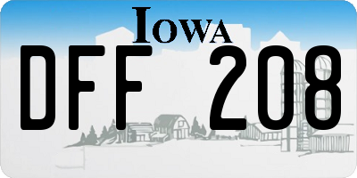IA license plate DFF208