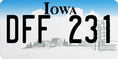 IA license plate DFF231