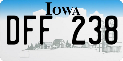 IA license plate DFF238
