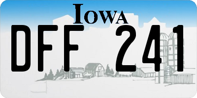 IA license plate DFF241