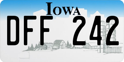 IA license plate DFF242