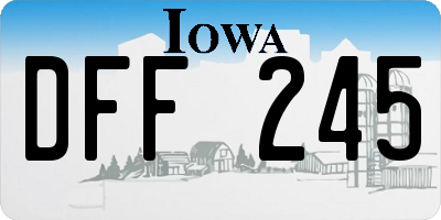 IA license plate DFF245